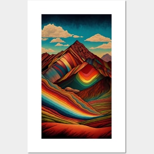 Rainbow Mountains Posters and Art